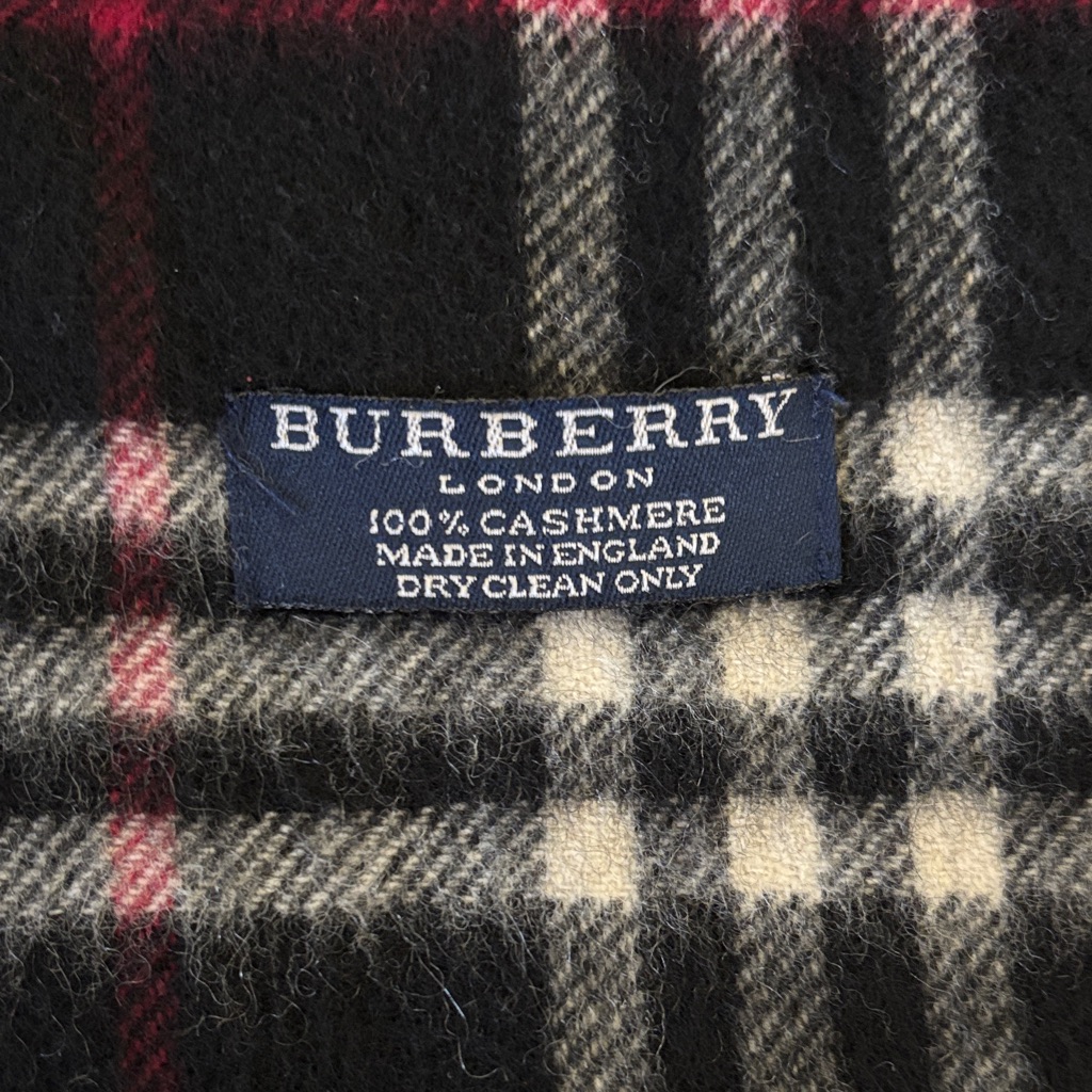Burberry Black, Cream, And Red Cashmere Plaid Fabric